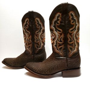 Mr. Western Men's Brown Leather Cowboy Boots S 10